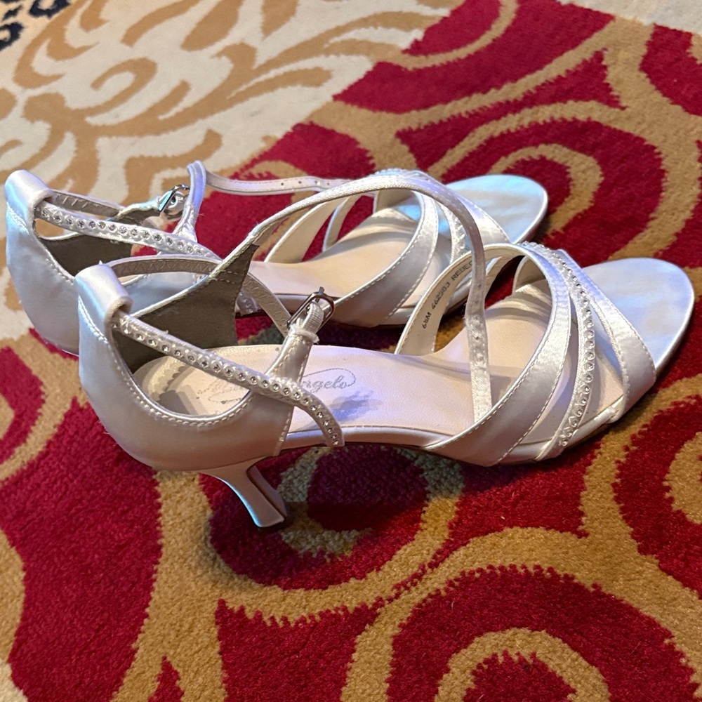 Angel Pearl Satin Strappy Heels